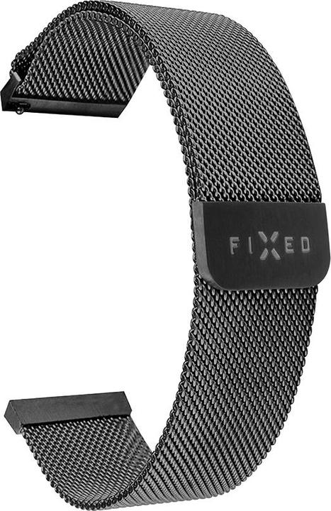 Actual product image Fixed Mesh metal rem til Smartwatch Universal 22 mm Sort (22 mm, Stainless steel, Garmin vivoactive 4, Huawei Watch GT, Huawei Watch 2 Classic, Honor Watch Magic)