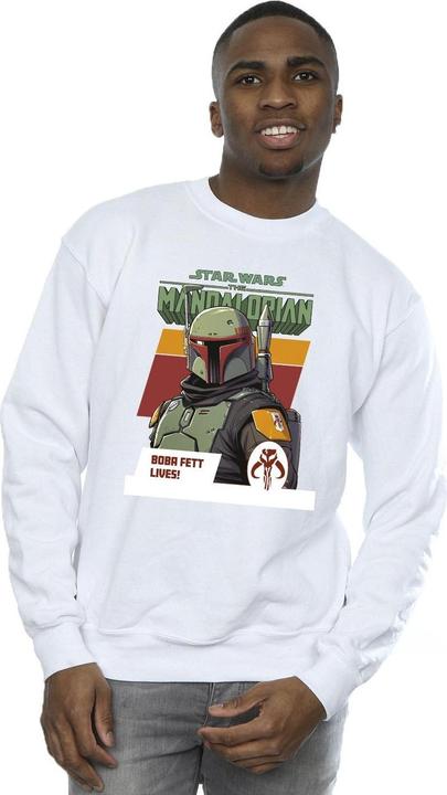 Actual product image Star Wars Mens The Mandalorian Boba Fett Lives Sweatshirt (L)