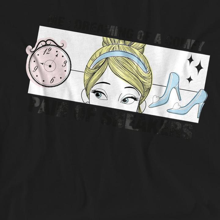 Actual product image Cinderella Unisex Adult Dreaming Of Comfy Sneakers T-Shirt (XXL)