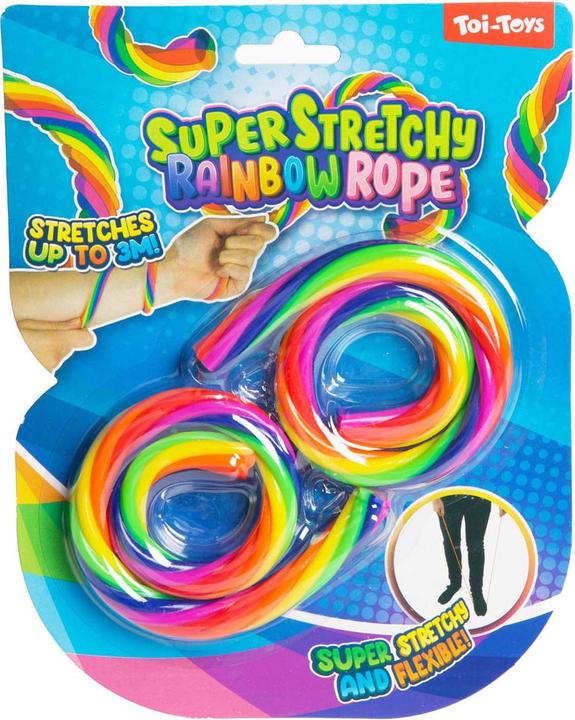 Toi-Toys FUN Super Dehnbares Seil Regenbogen 2 Stück (20 cm)