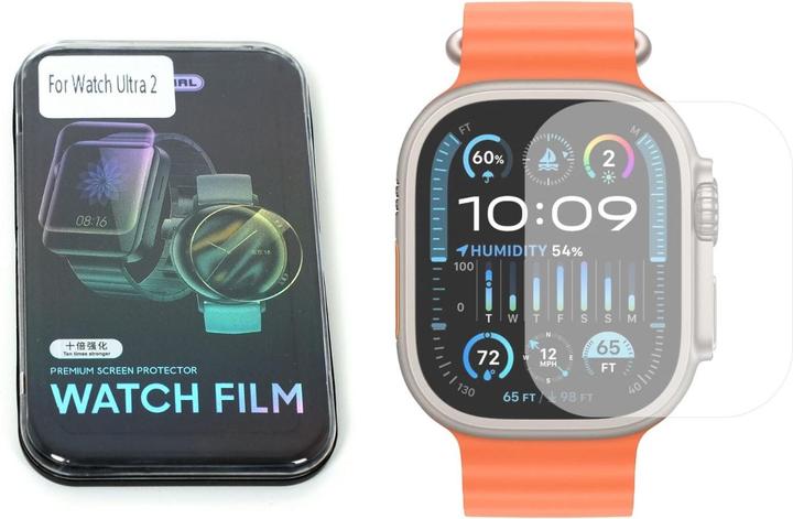Hermex Displayschutzfolie Schutzglas Displayabdeckung für Apple Watch Ultra 2 49mm