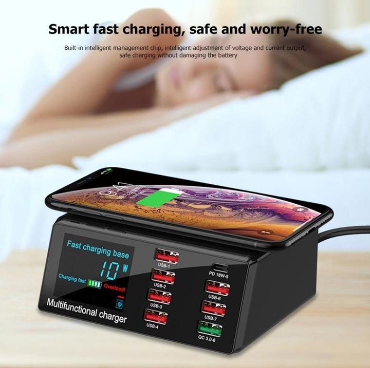 Productafbeelding PowerGuard 8-Fach Wireless Multi Function Charger (100 W)