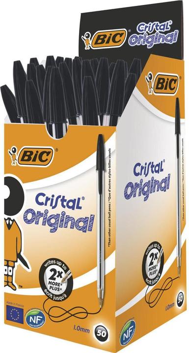 Bic Cristal (Transparent, Black, 50 x)