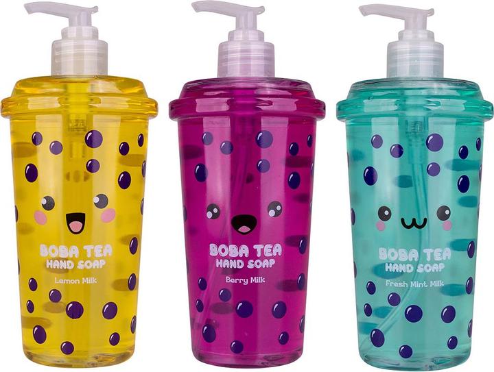 Image du produit Accentra Distributeur de savon avec savon pour les mains BOBA TEA avec 3 parfums (Appareils, 500 ml)