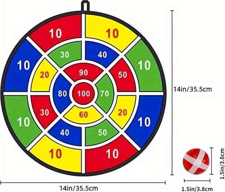 Produktbild PhoneLook Zielscheibe für Wurfspiel Ball-Dart mit klebrigen Bällen in zufälliger Farbe für drinnen und drausse