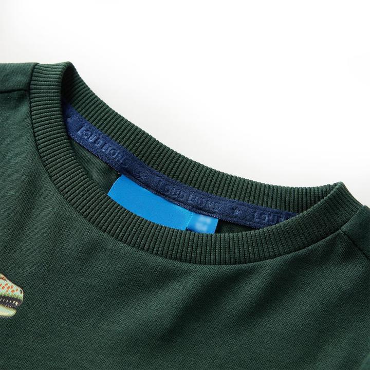 Produktbild VidaXL Kinder-Langarmshirt Dunkelgrün 104,Material: 100 (104)