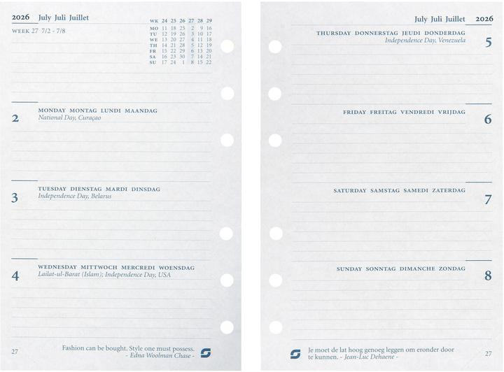 Immagine prodotto Succes ricambi Standard agenda annuale gennaio-dicembre (9,5 x 17 cm, Tedesco, Francese, Italiano, Inglese)