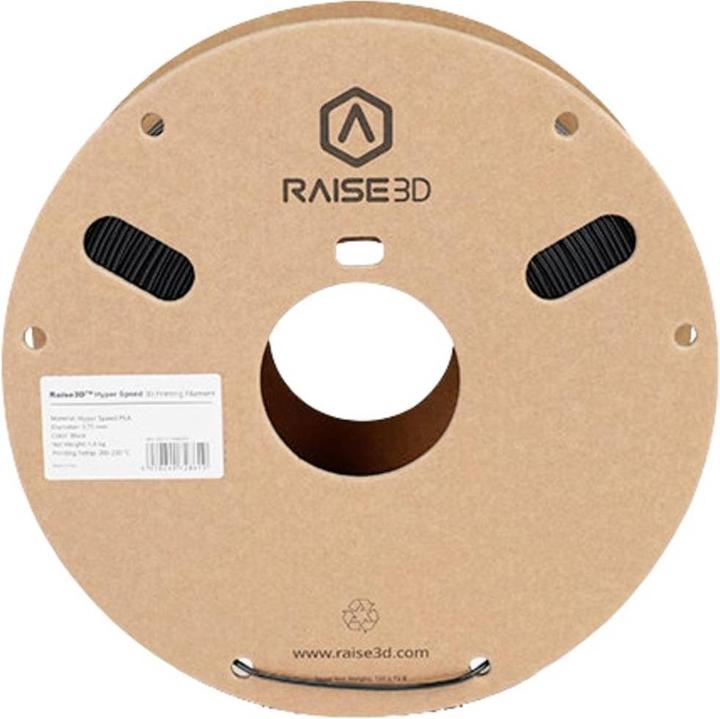 Produktbild Raise3D Filament Hyper Speed PLA schwarz 1.0kg 1.75mm (PLA, 1.75 mm, 1000 g, Schwarz)