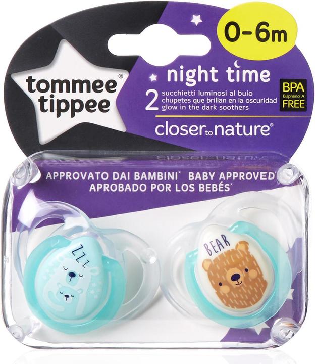 Produktbild Tommee Tippee silicone soother NIGHT STYLE, 0-6 months, 2 pcs., 43336103 (2 x, bis 6 Monate)