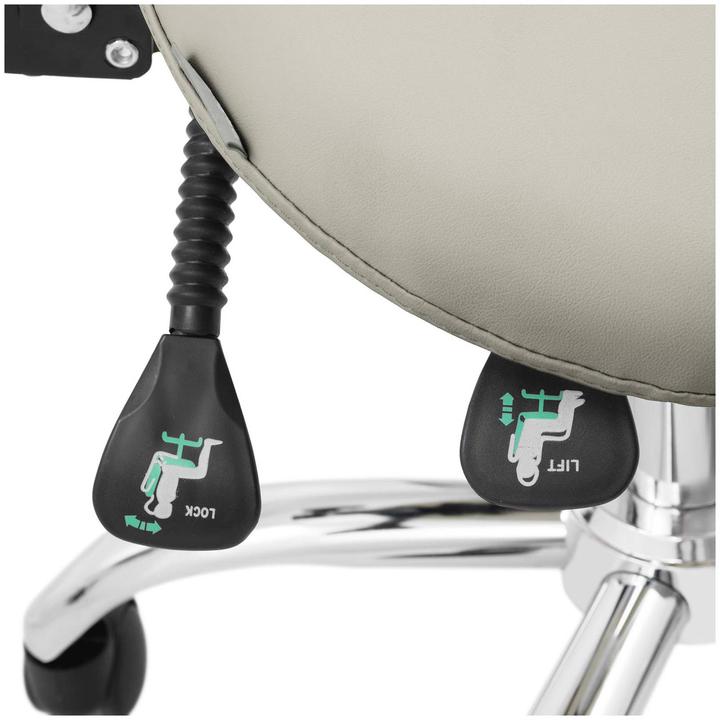 Image du produit Physa Siège-selle de cheval - Dossier et siège réglables en hauteur - 55 - 69 cm - 150 kg - Gris, Argent