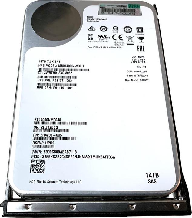 Actual product image HPE 14TB SAS Hard Drive - (14 TB, 3.5")