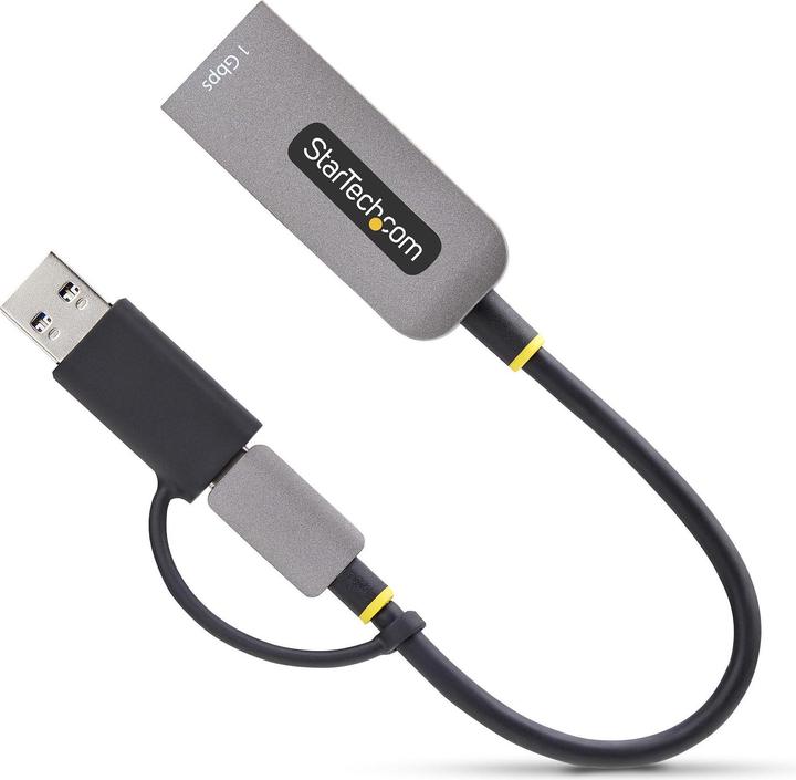 Produktbild StarTech .com C21GA-USB-ETHERNET, Kabelgebunden, USB Type-A/USB Type-C, Ethernet, 5000 Mbit/s, Grau (USB, USB-C, RJ45 (1x))