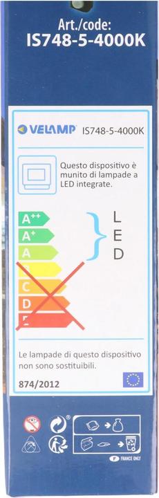 Energy Label Velamp Led Floodlight PadLight5 Natural White Light (1600 lm, IP44)