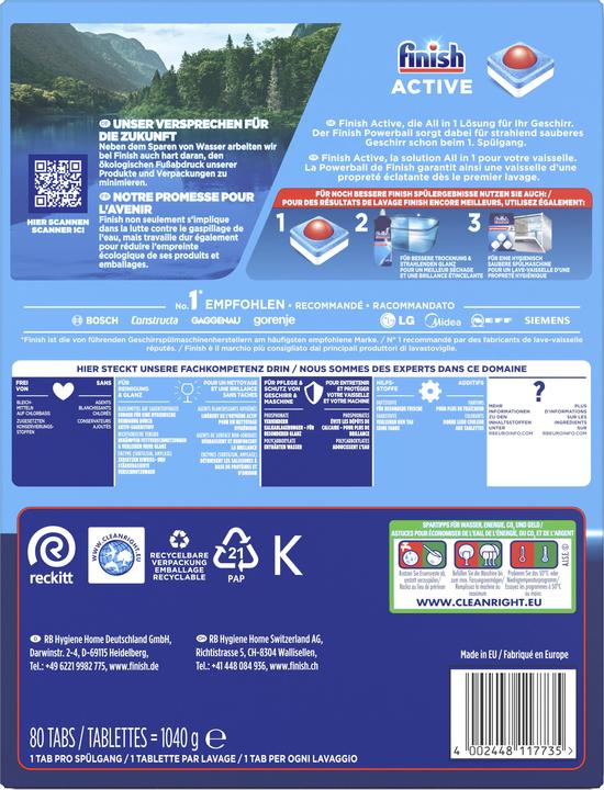 Image du produit Finish Tout en 1 (Tabs, 80 x)