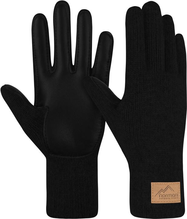 Normani Damen Merino Strick-Fingerhandschuhe mit Schafleder „Nakara" - 9643