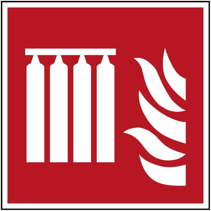 Actual product image Brady ISO safety sign - Permanently installed fire extinguishing system with several cylinders