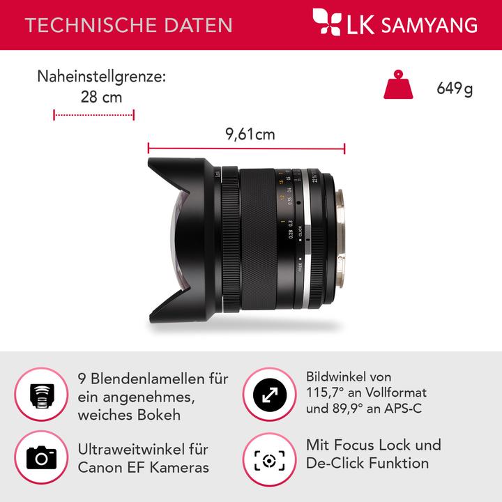 Produktbild Samyang 14mm f/2.8 MKII Canon EF (Canon EF, APS-C / DX)