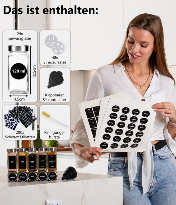 Produktbild Deco haus Gewürzgläser-Set mit Schraubkappe (0.03 l)