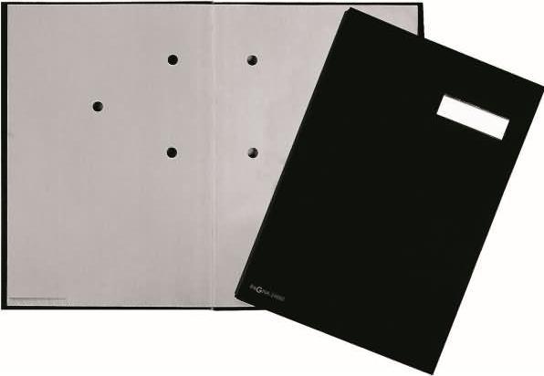 Produktbild Pagna Unterschriftenmappe DIN A4 Leinen schwarz grau 5 Fächer (A4, 1 x)