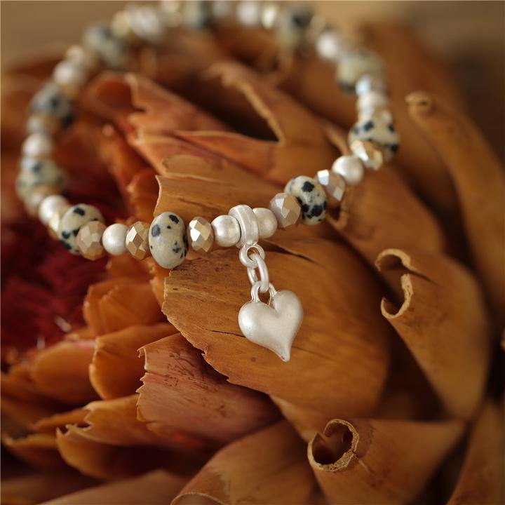 Andreani Armband mit echtem Dalmatiner Jaspis (80 cm, Steine)
