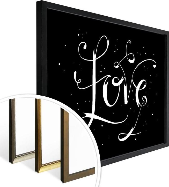 Image du produit Trenddeko Handlettering Love - noir négatif (30 x 24 cm)
