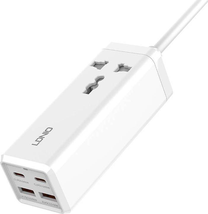 Image du produit Ldnio Barrette d'alimentation avec 1 prise AC, 2x USB, 2x USB-C SC1418, EU/US, (blanc)