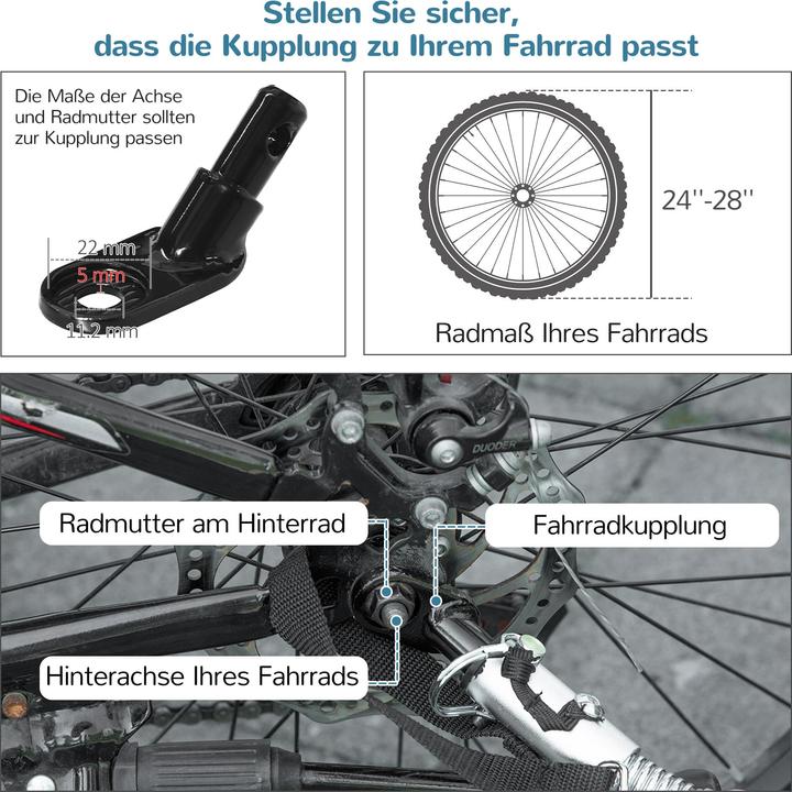 Produktbild PawHut 2-in-1 Hundewagen und Anhänger mit Luftpumpe und roter Fahne