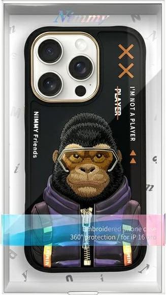 Produktbild PanzerGlass Nimmy case iPhone 16 Pro 6.3" black Cool&Cute 2.0 Monkey (Apple iPhone 16 Pro)