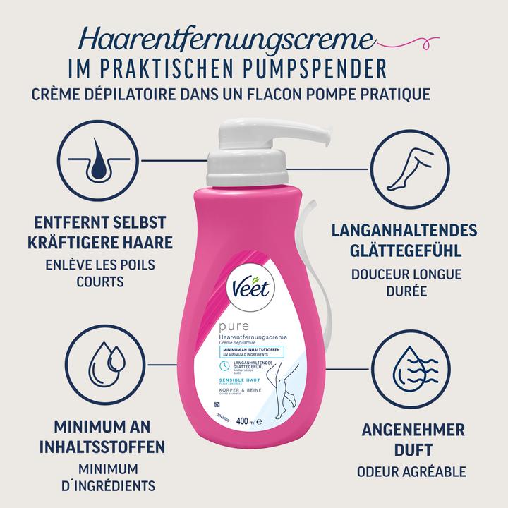 Produktbild Veet schnelle und effektive Haarentfernung für seidige glatte Haut, 400 ml (400 ml, 1 x, 400 g)