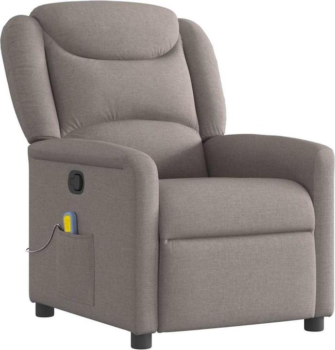 Immagine prodotto VidaXL Poltrona massaggiante Tessuto Taupe Poltrona TV massaggiante Poltrona con funzione massaggio
