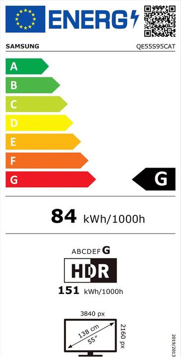 Energie-Label Samsung QE55S95C (55", S95C, OLED, 4K, 2023)