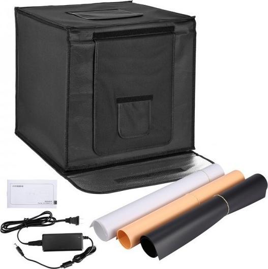 Produktbild Rafalia Foto-Studio-Box mit LED 40 x 40 cm faltbar inkl. 3 Hintergründe