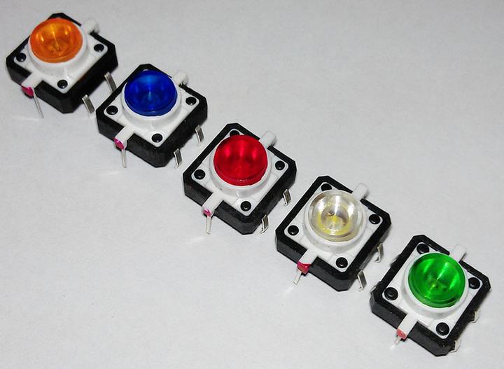 Immagine prodotto OEM Set: 5 interruttori PCB illuminati 12x12mm