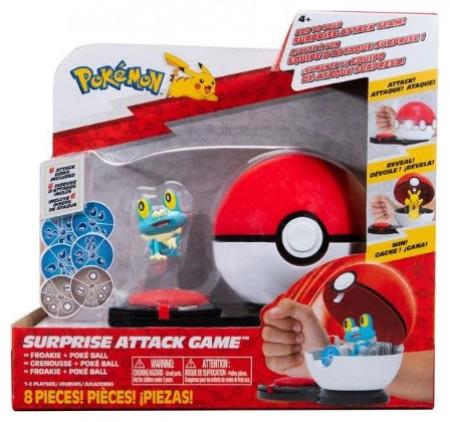 Actual product image Jazwares Pokemon Surprise Attack Game - Poke Ball, Froakie PKW3167
