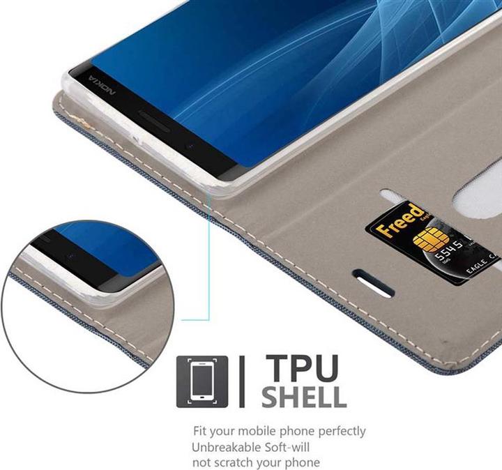 Produktbild Cadorabo Book Jeans Optik Cover (Nokia 8 Sirocco)