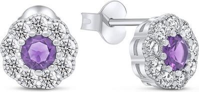 Produktbild Brilio Silver - Impressive silver earrings with zircons Flowers EA331WAM