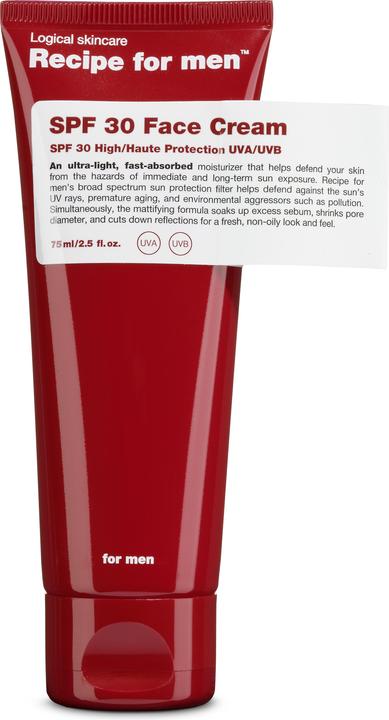 Actual product image Recipe for men Moisturizer (SPF 30) (Sun cream face, SPF 30, 75 ml, 103 g)