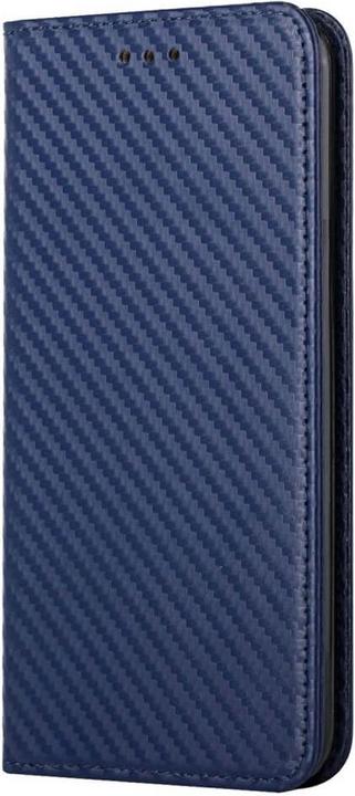 Actual product image Cover-Discount iPhone 15 Pro Max - Carbon Look Flip Case Cover blue (Apple iPhone 15 Pro Max)