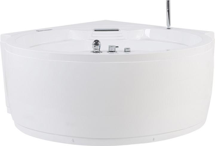 Produktbild Beliani Badewanne-Whirlpool mit Bluetooth Lautsprecher weiss Eckmodell 150 x 114 cm MILANO (412 l, 181 cm, 150 cm)