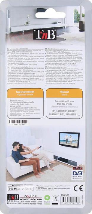 Actual product image T'nB Universal remote control 6 in 1 (Universal remote control, Infrared)