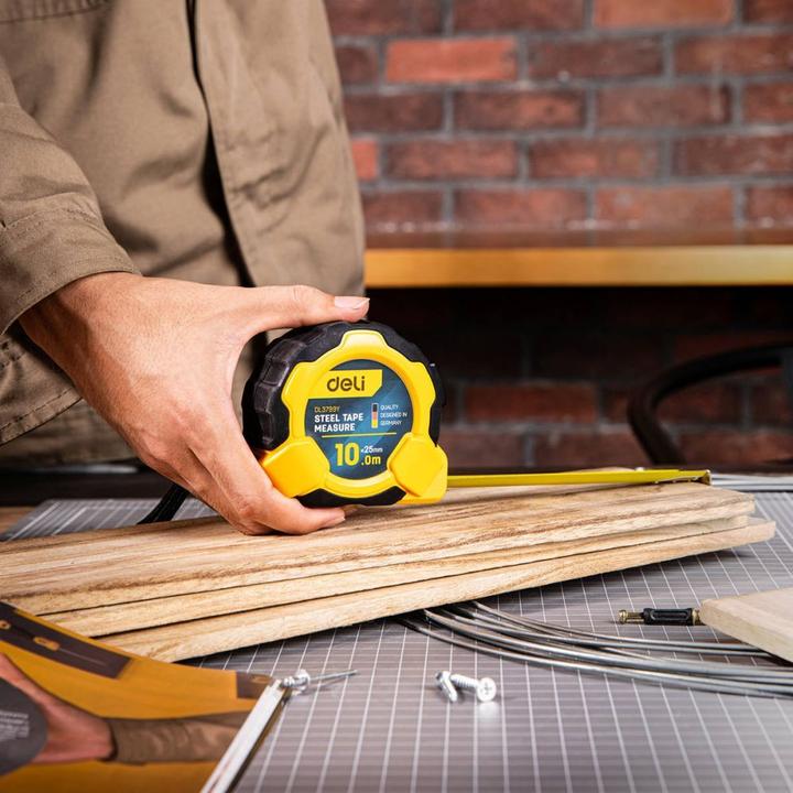 Produktbild Deli Tools Steel Measuring Tape 10m/25mm EDL3799Y (yellow)