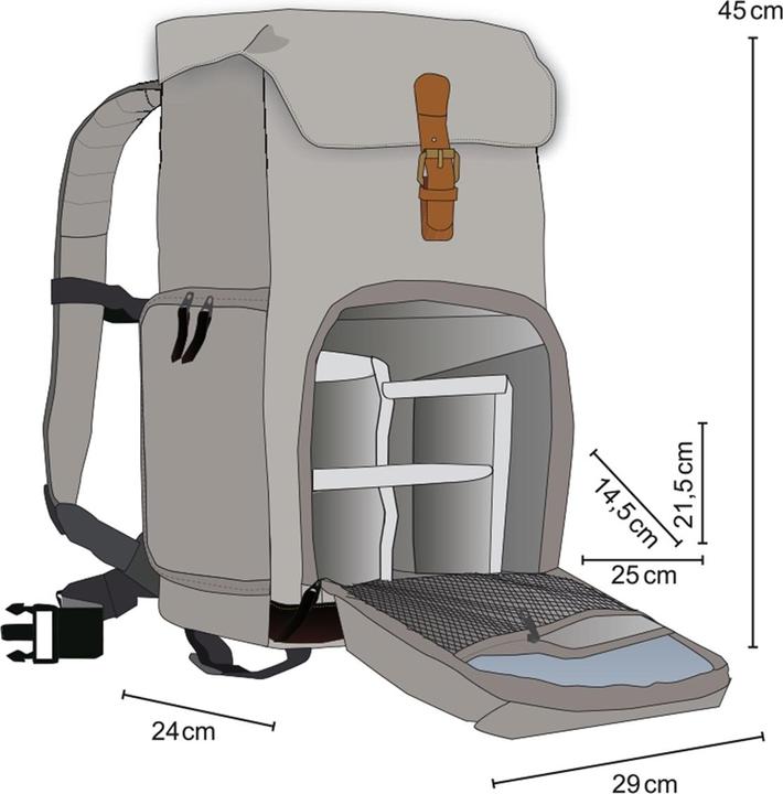 Actual product image mantona Luis junior retro photo backpack (Photo backpack, 14 l)