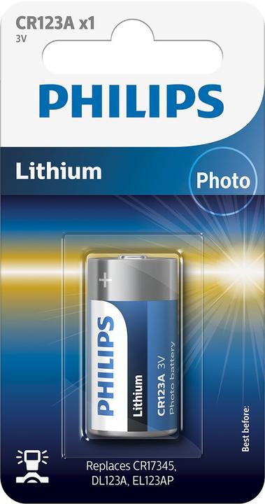 Produktbild Philips Akku CR123A/01B (1 Stk., RCR123A, CR123A, 1300 mAh)