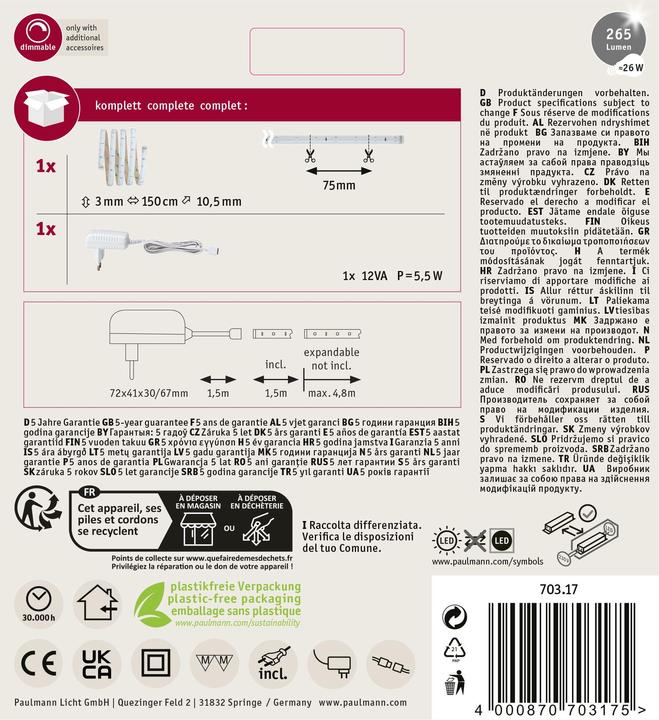 Actual product image Paulmann YourLED (Warm white, 150 cm, Indoor)