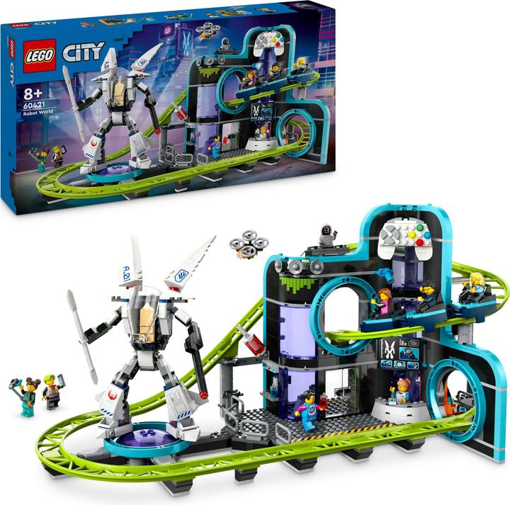 Produktbild LEGO Achterbahn mit Roboter-Mech (60421, LEGO City)