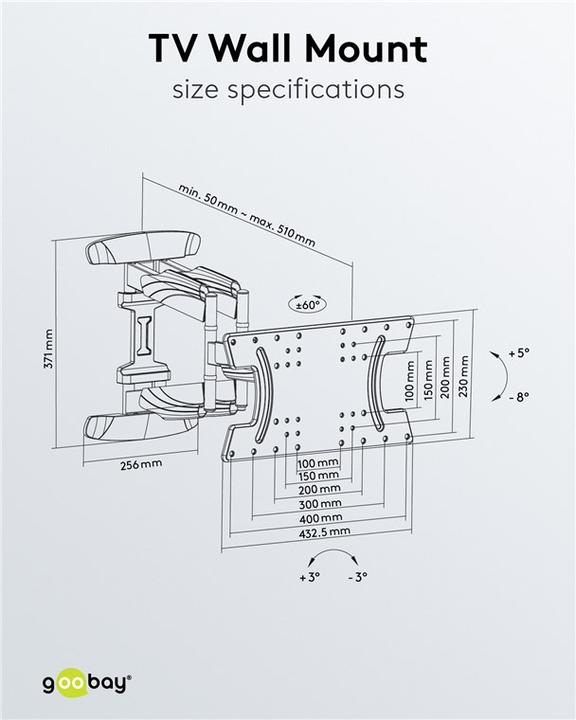 Actual product image Goobay OLED Fullmotion (Wall, 37", 30 kg)