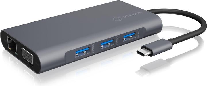 Icy Box IB-DK4040-CPD - USB Type-C mini Dock PD (USB-C, 10 Ports)