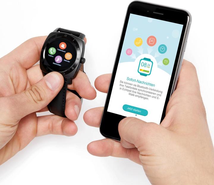 Produktbild Xlyne TFT, MTK2502C, Bluetooth 4.0, Li-Po Schwarzchrom - Leichter Cognac (45 mm)