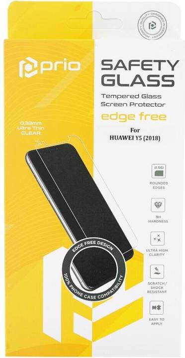 Actual product image prio Display protection glass for Huawei Y5 (2018) transparent (1 Piece, Huawei Y5 Prime 2018)