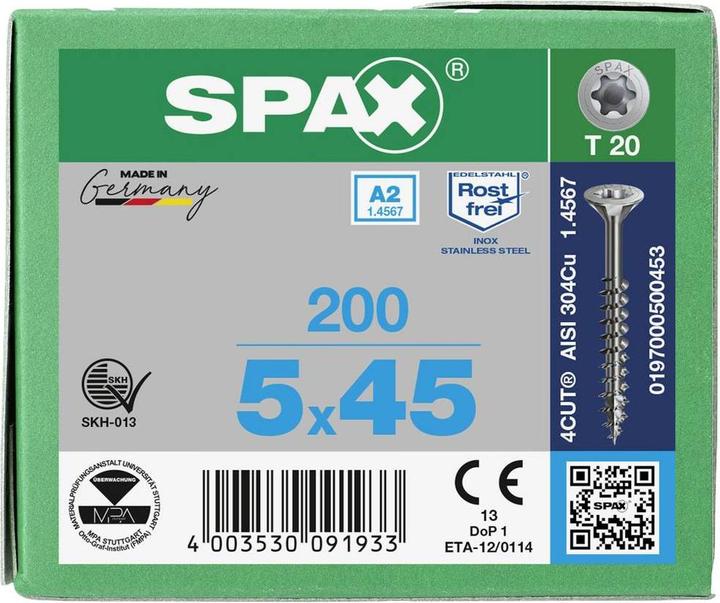 Produktbild Spax Spanplattenschrauben A2 (200 Schrauben pro Stück)
